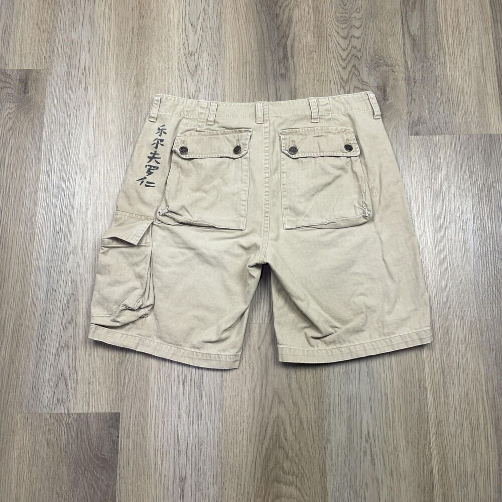 Polo Ralph Lauren Shorts Mens 33 Khaki Drill Cargo Herringbone Utility Workwear - Picture 9 of 14